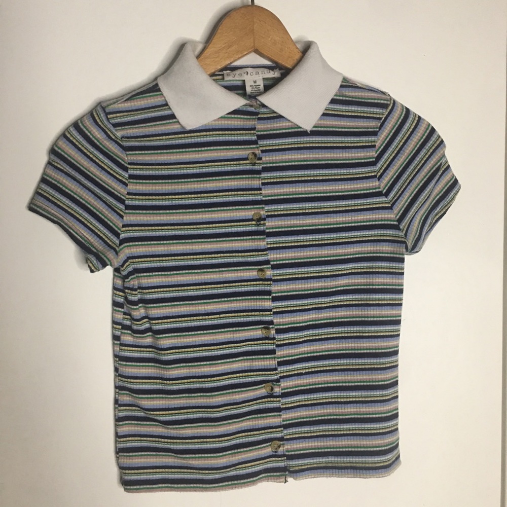 Button-down Collared Eye Candy Shirt